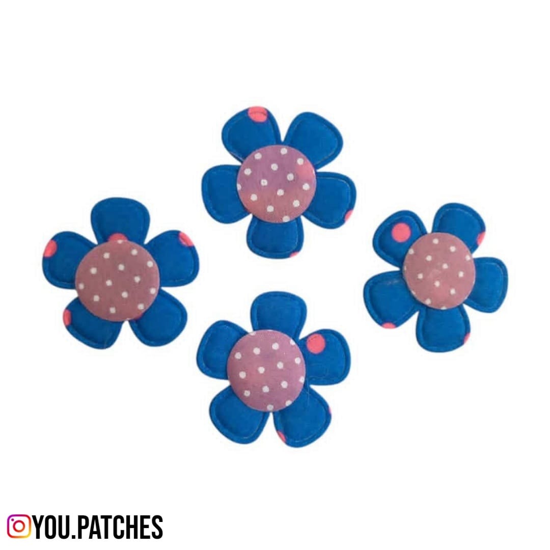 Fabric Multi Colour Flowers (Pack of 5)