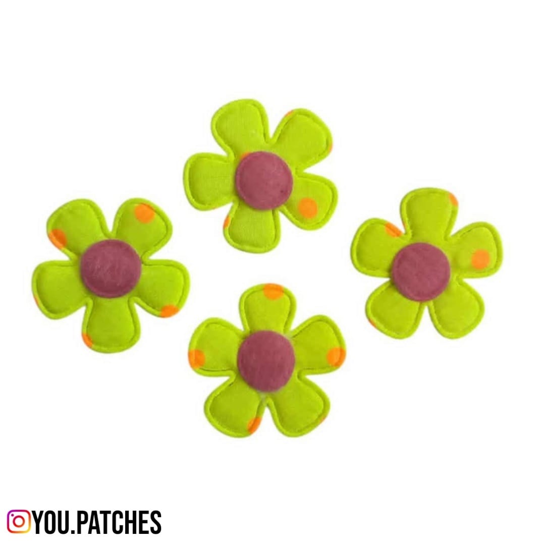 Fabric Multi Colour Flowers (Pack of 5)