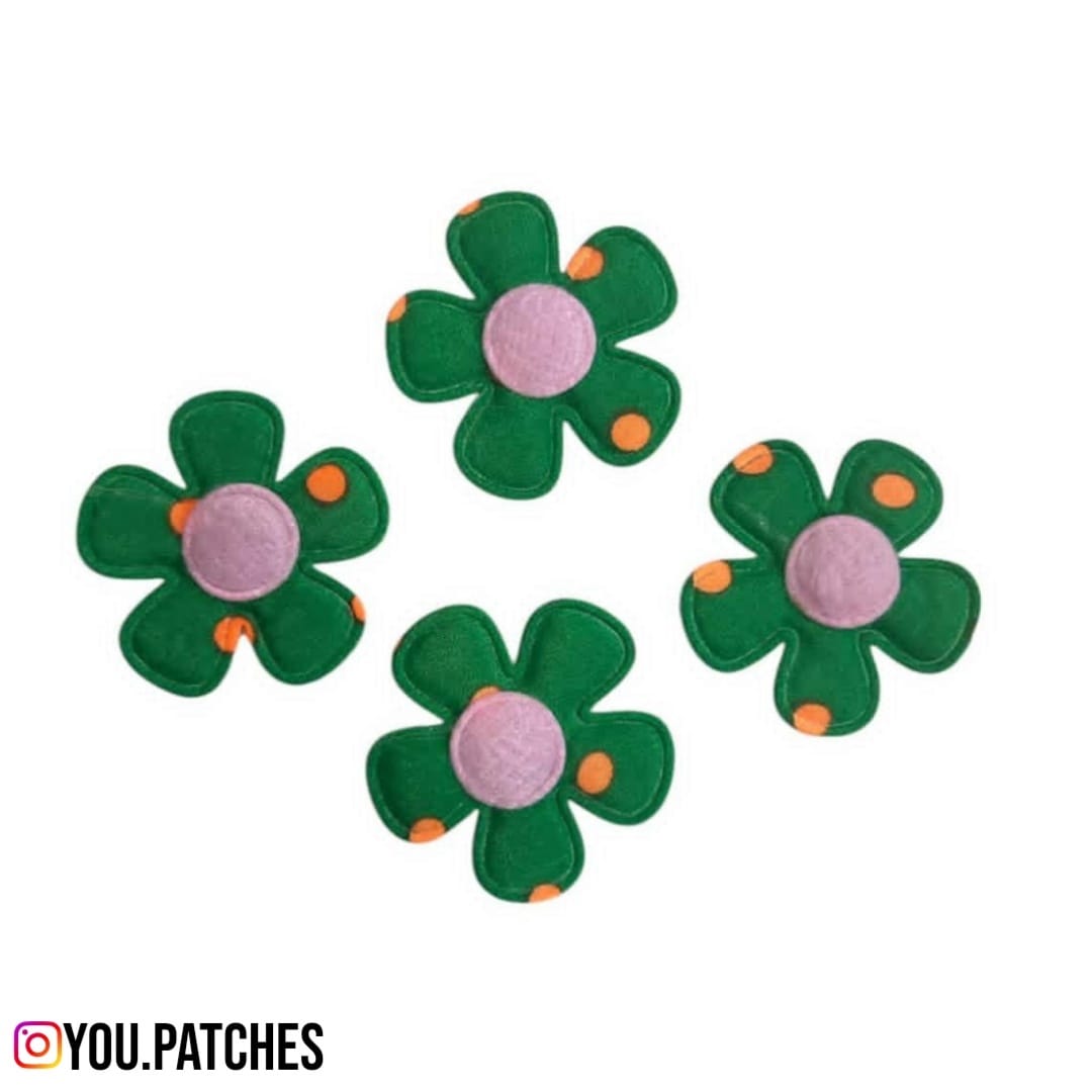 Fabric Multi Colour Flowers (Pack of 5)