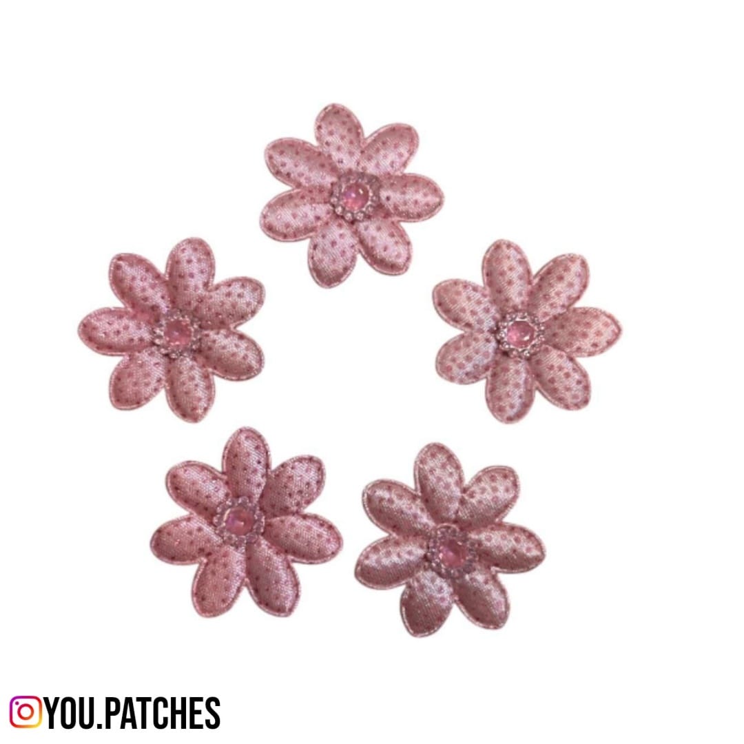 Glittery Beaded Flowers (Pack of 10)
