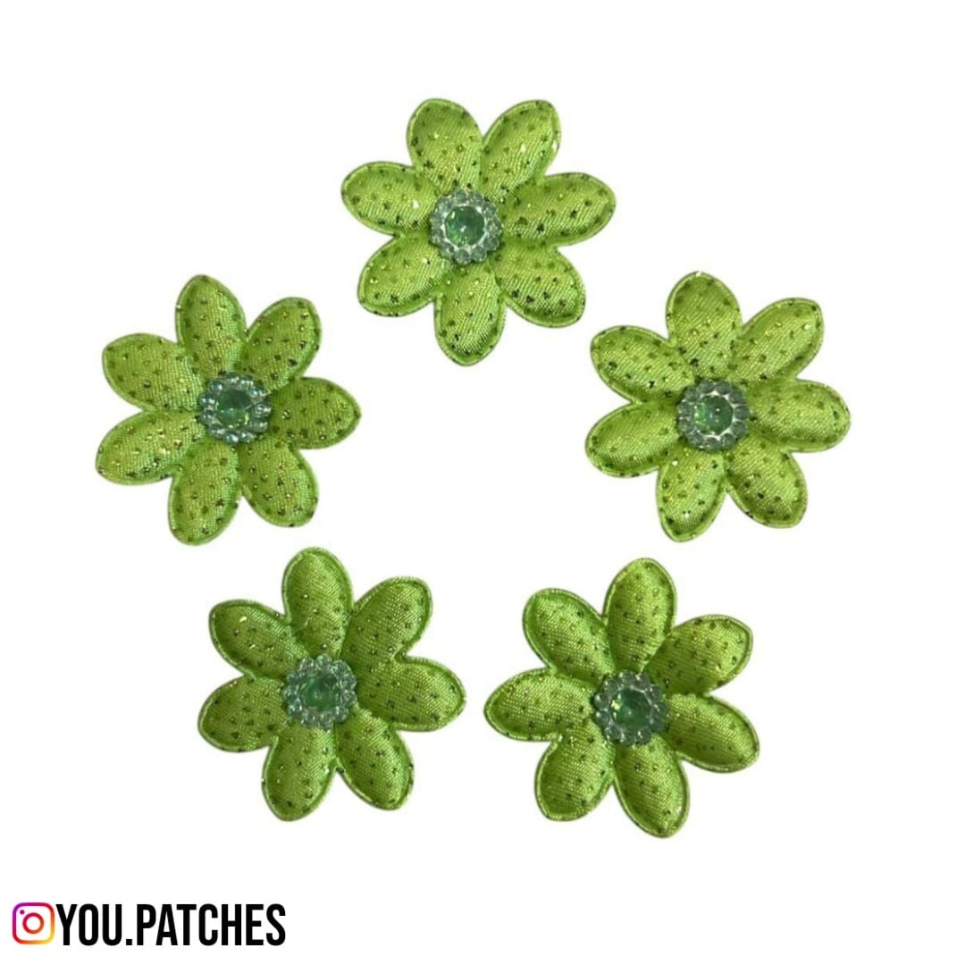 Glittery Beaded Flowers (Pack of 10)