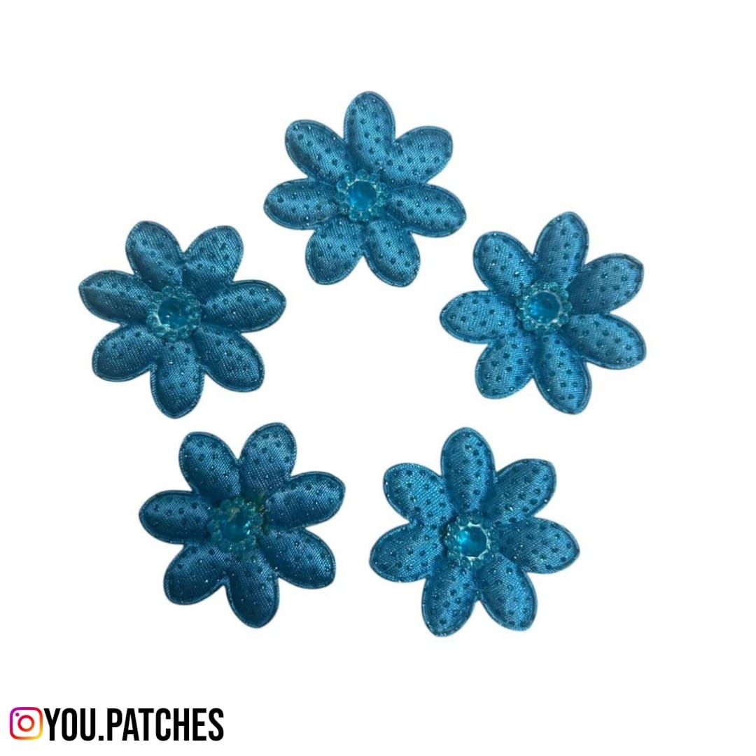 Glittery Beaded Flowers (Pack of 10)
