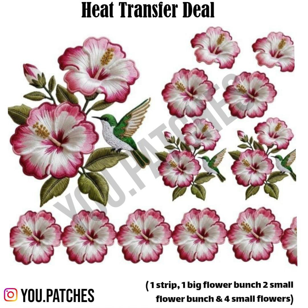 Heat Transfer Flower Deal Patches