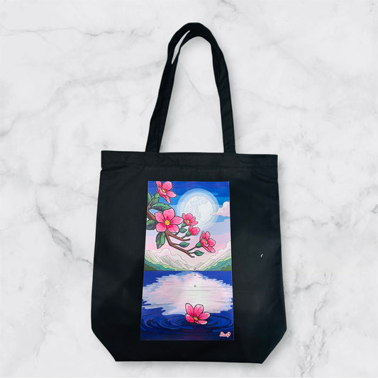 Zipper Cotton Tote Bag