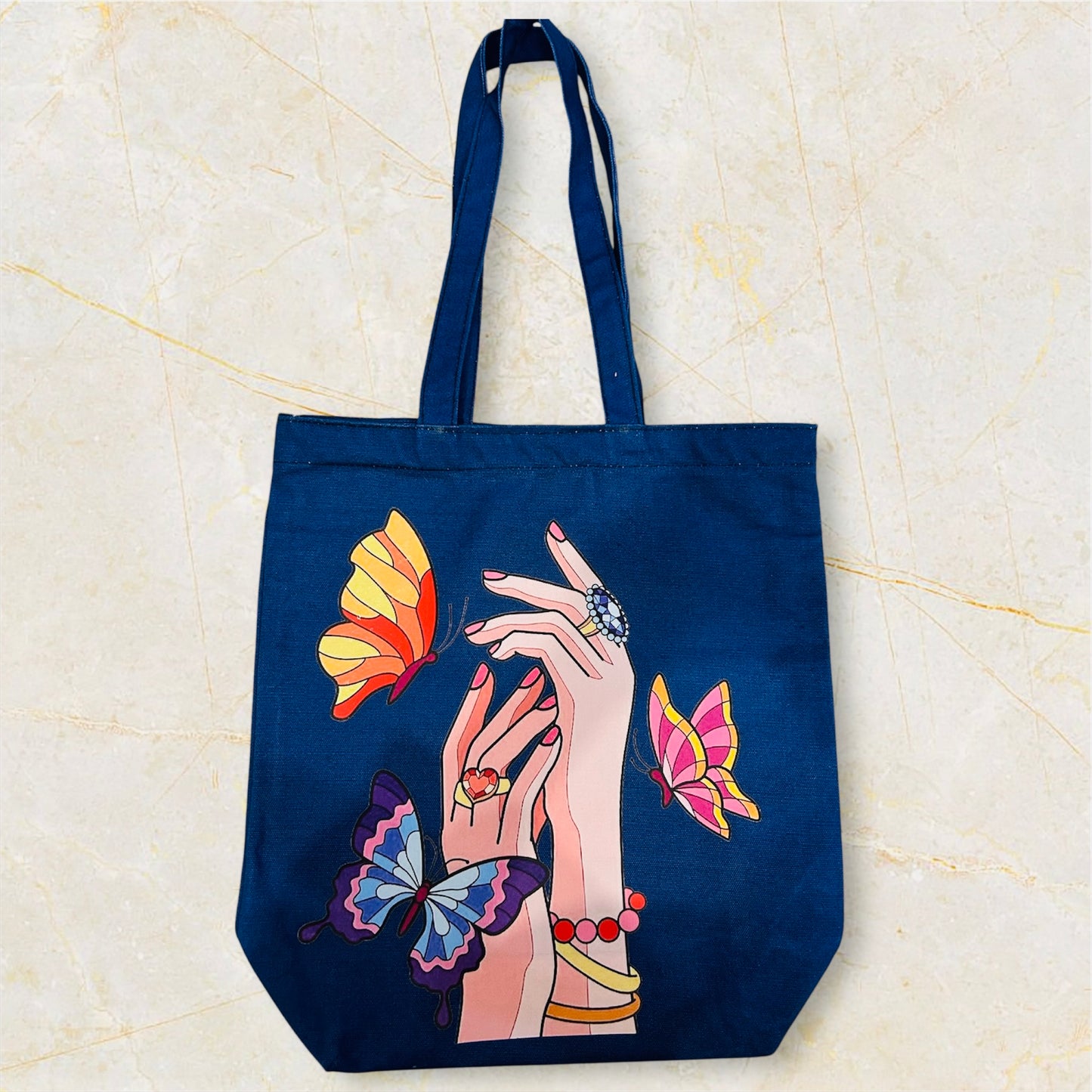 Zipper Cotton Tote Bag