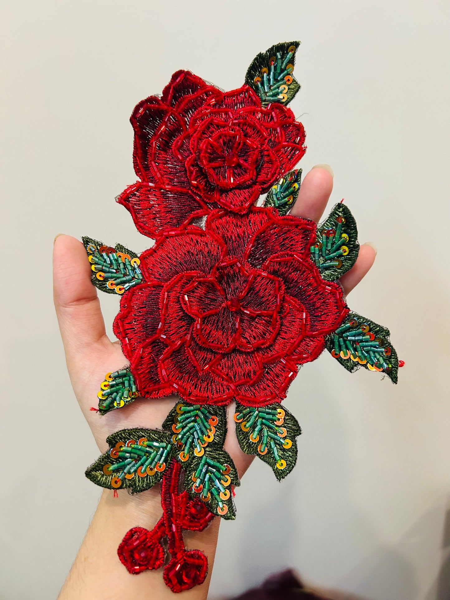 3D Handwork Embellished Rose Bail (Pack of 2)