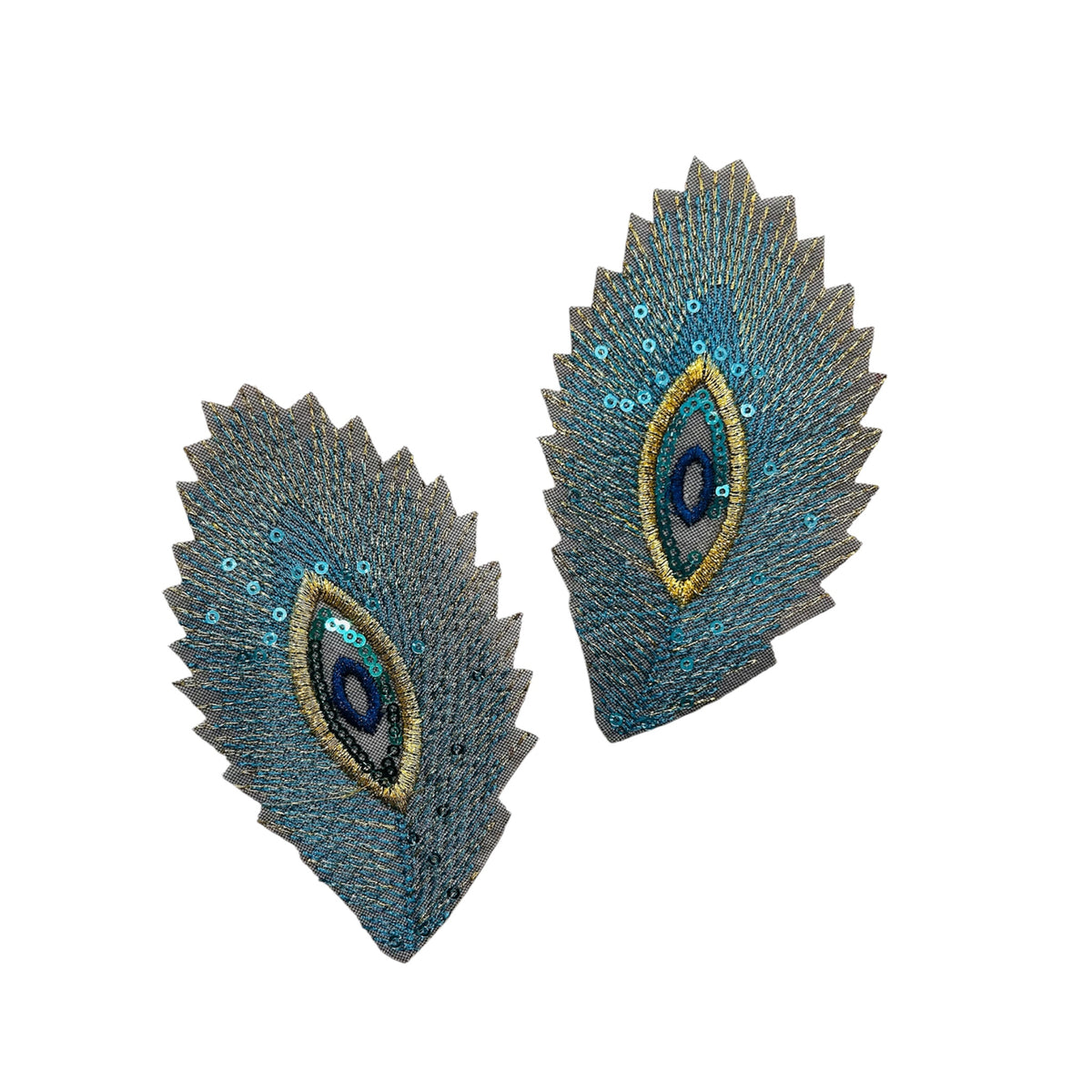 Embroided Iron On Feathers Patch (Pack of 2)