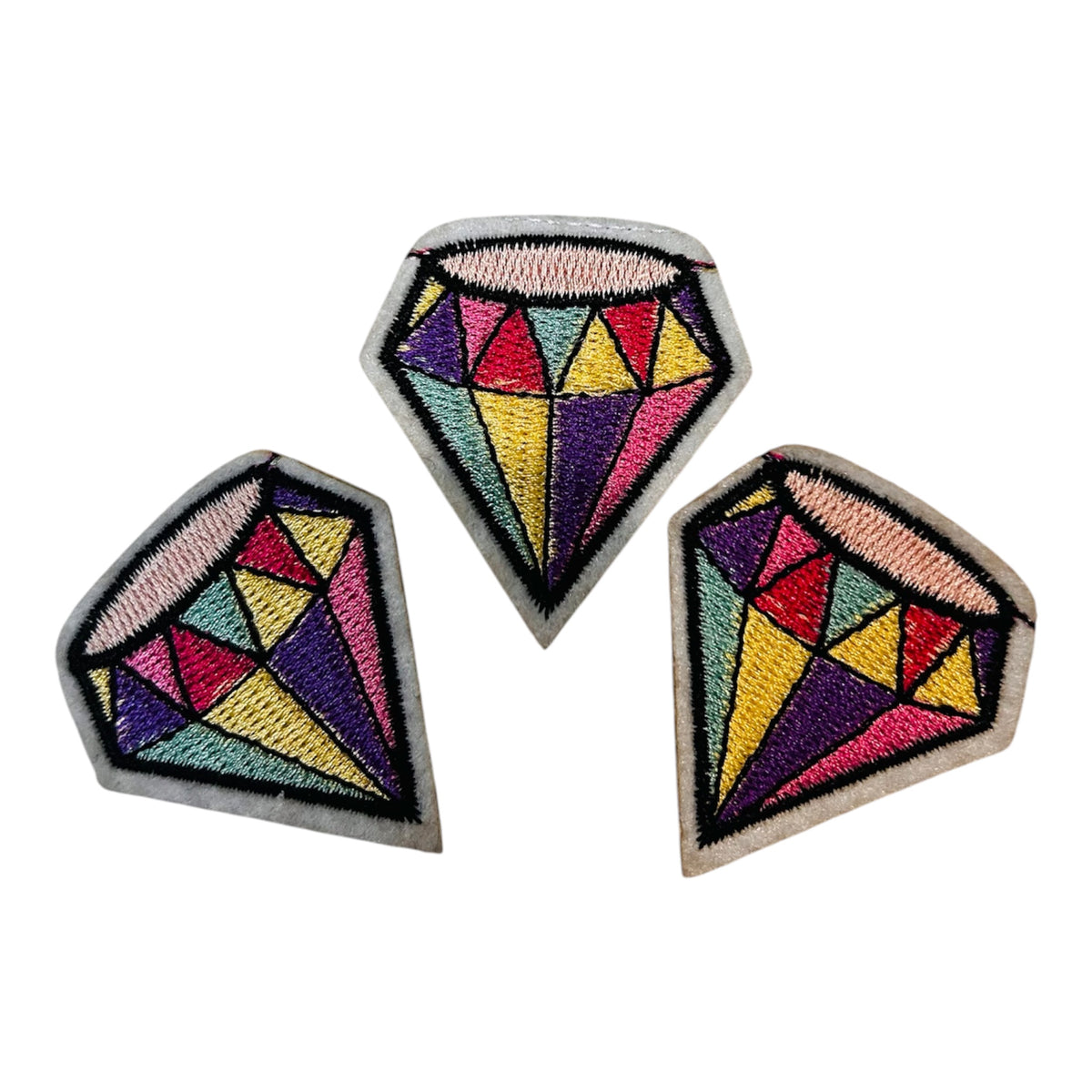 Embroided Iron On Diamond Patch (Pack of 3)