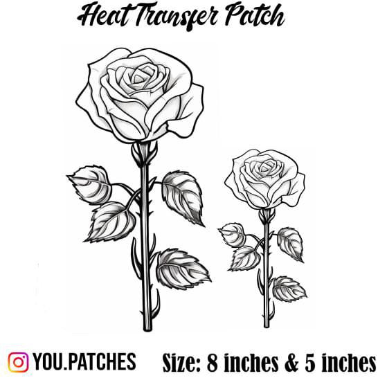 Heat Transfer Rose Patch (Pack of 2)