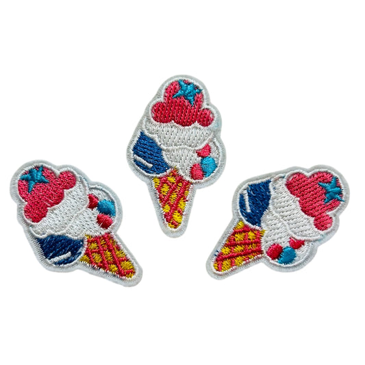 Embroided Ice Cream Patch (Pack of 3)