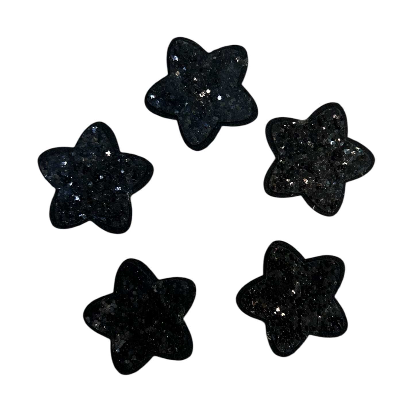 Glittery Black Stars (Pack of 10)