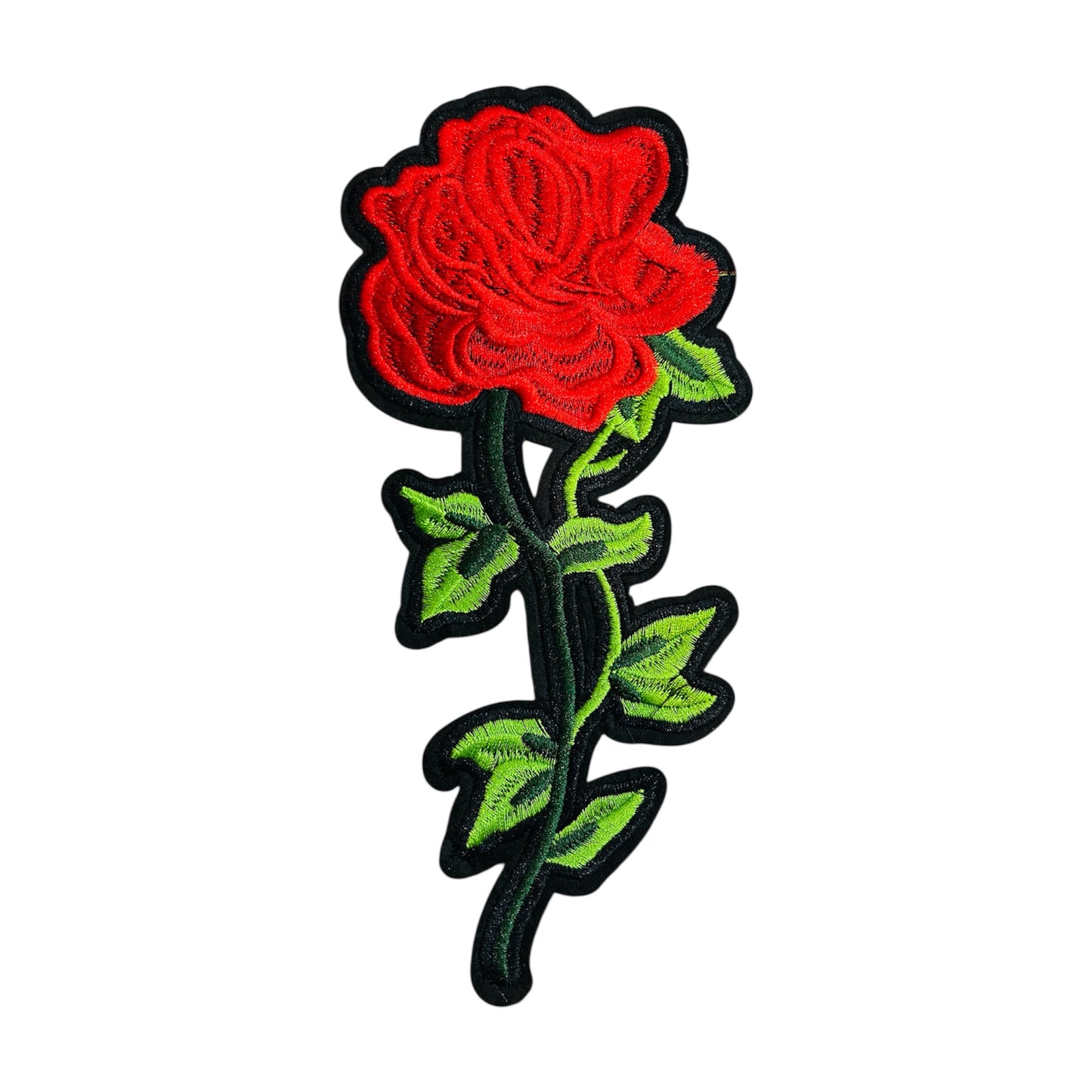 Embroided Iron On Rose Patch