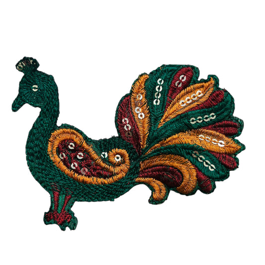 Embroided Peacock Patch