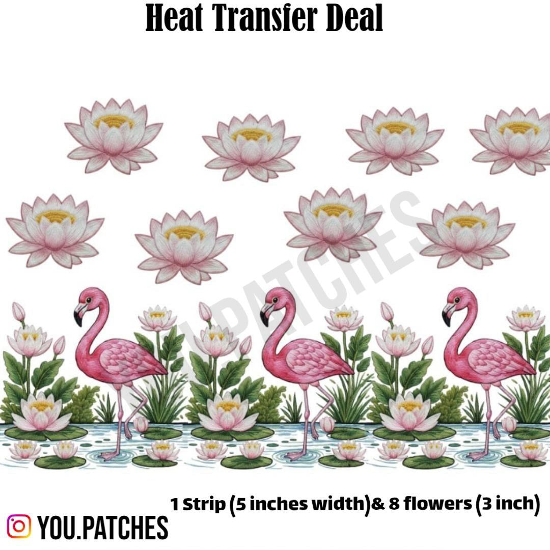 Heat Transfer Flamingo Border Deal  (Pack of 10)