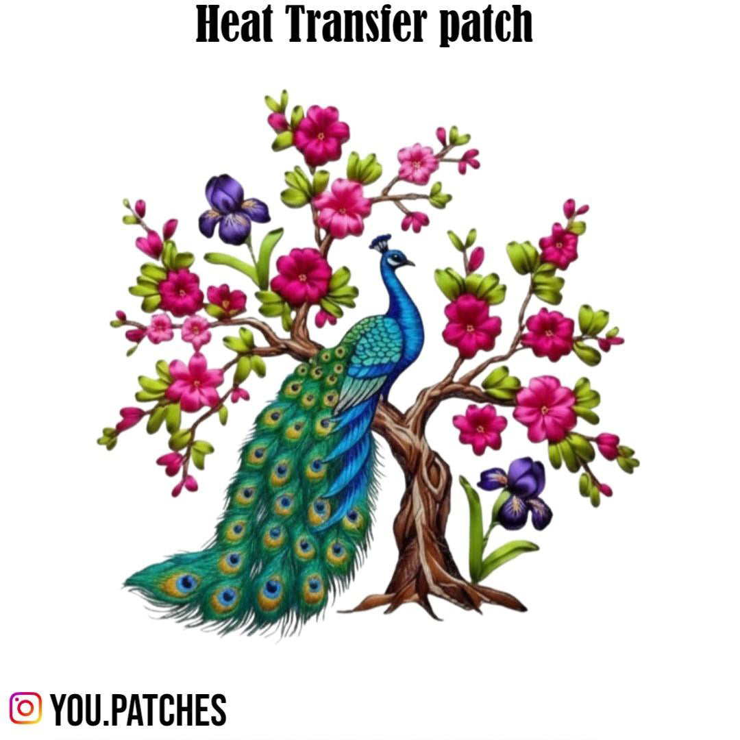 Heat Transfer Peacock Patch