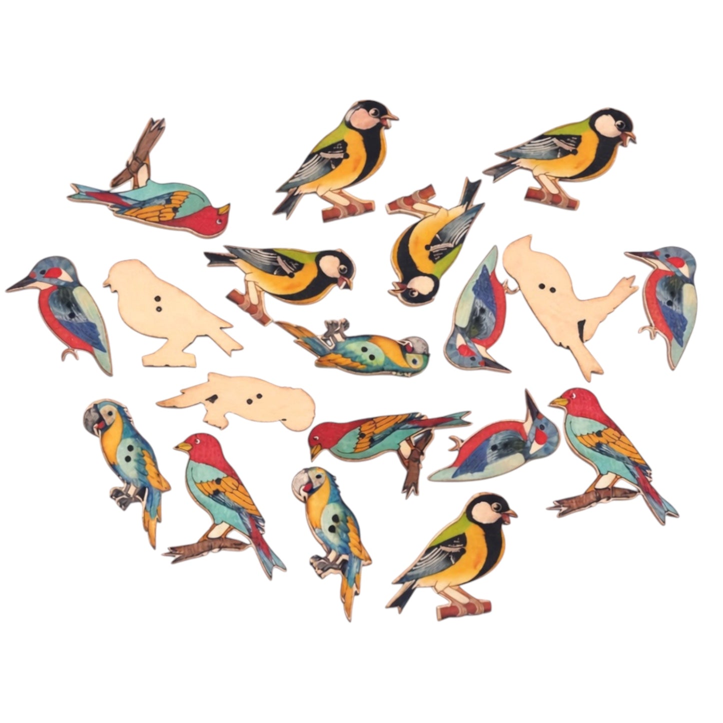 Wooden Bird Buttons