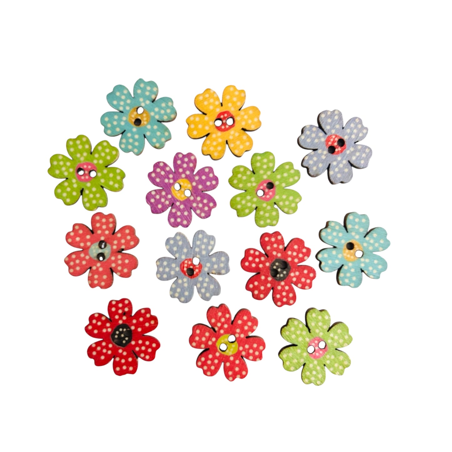 Wooden Flower Buttons