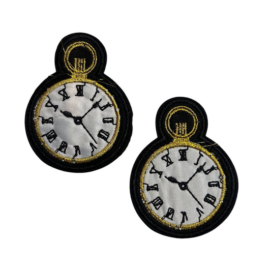 Embroided Iron On Clock Patch