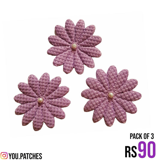 Beaded Flowers Patch (Pack of 3)