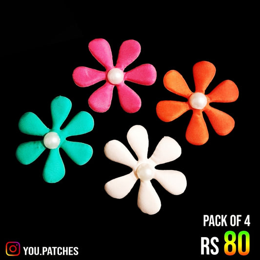 Padded Multi Flowers Patch (Pack of 4)