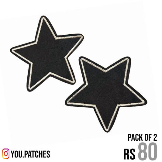 Stick on Black Stars Patch (Pack of 2)