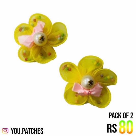 Net Yellow Flowers Patch (Pack of 2)