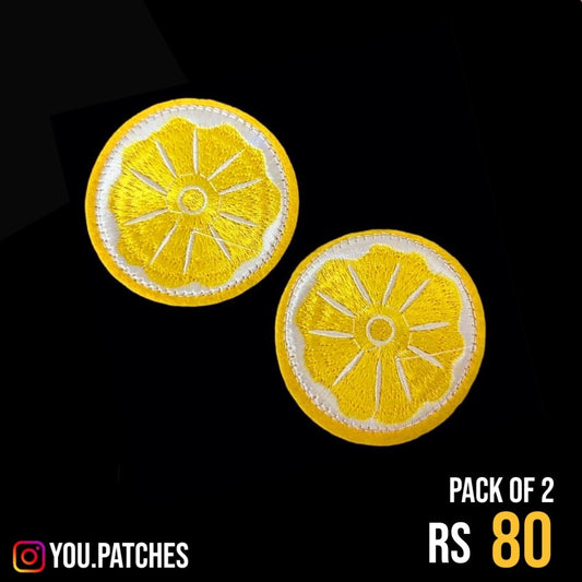 Stick On embroided Lemon Patch (Pack of 2)