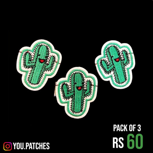 Stick On Embroided Cactus Patch (Pack of 3)