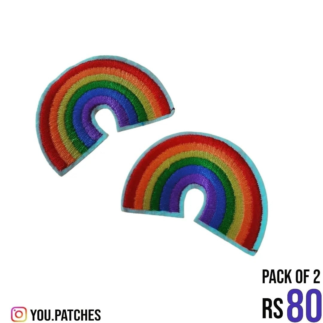 Stick on Embroided Rainbow patch (Pack of 2)