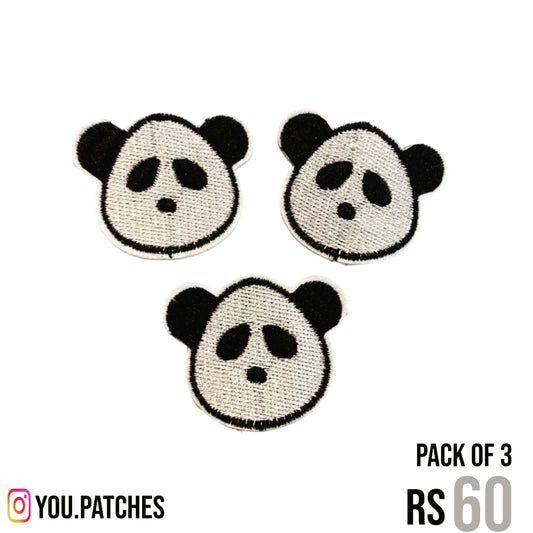 Embroided Panda Patch (Pack of 3)