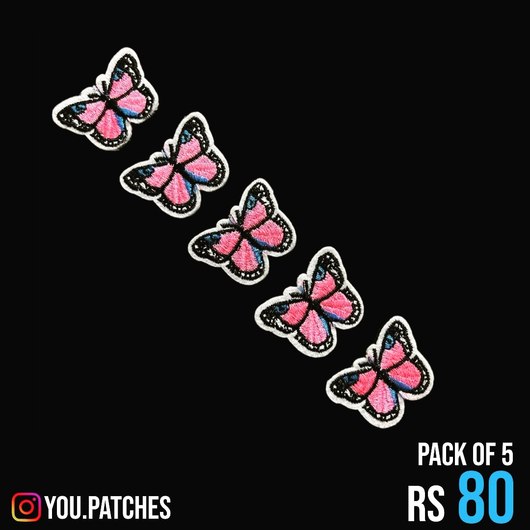 Stick on Embroided Butterfly Patch (Pack of 5)