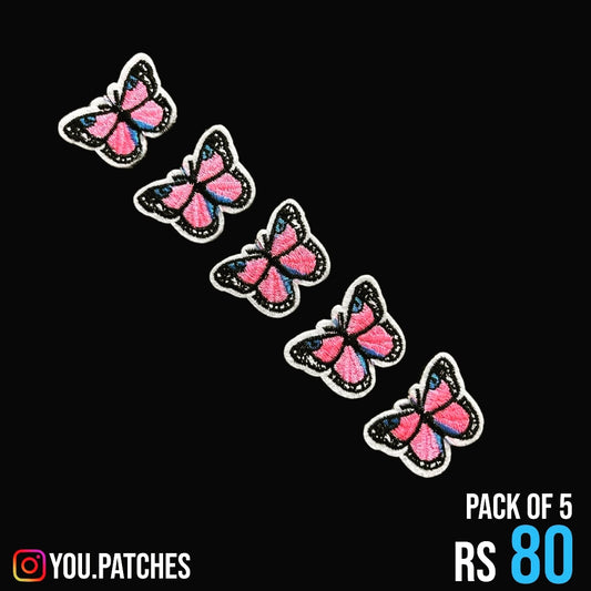 Stick on Embroided Butterfly Patch (Pack of 5)