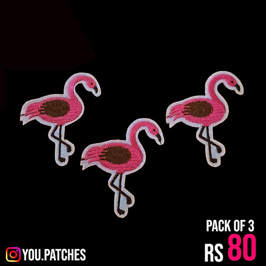 Stick On Flamingo Patch (Pack of 3)