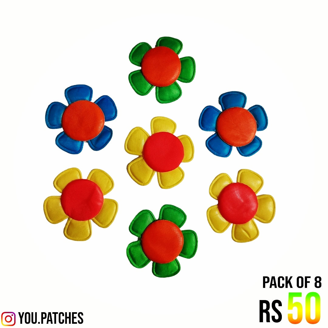 Multi Flowers Patch (Pack of 8)