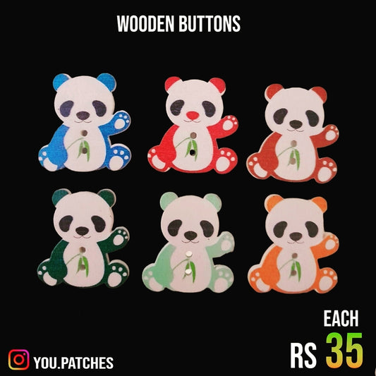 Panda Wooden Buttons