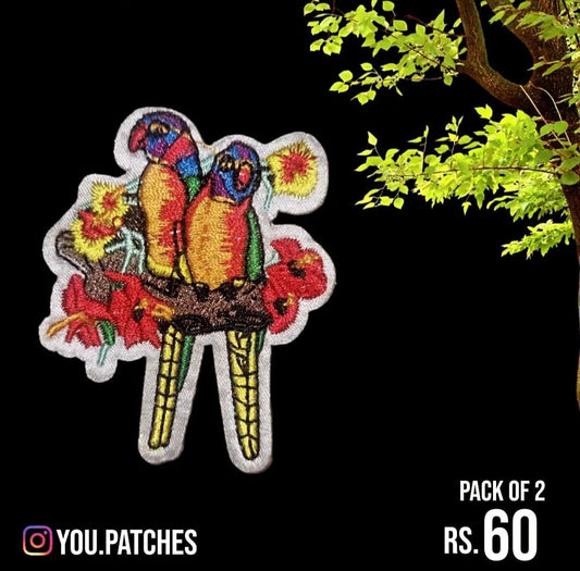 Stick On Parrot Patch (Pack of 2)