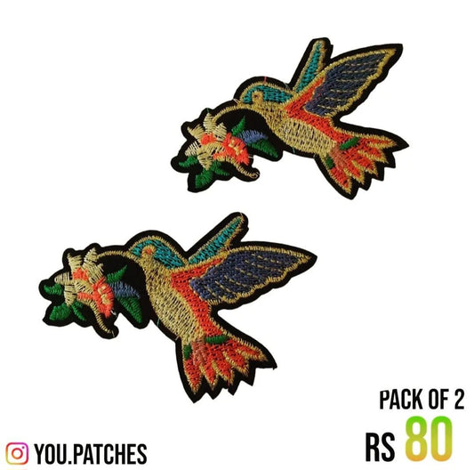 Stick On Embroided Birds Patch (Pack of 2)