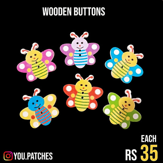 Wooden Honey bee Buttons