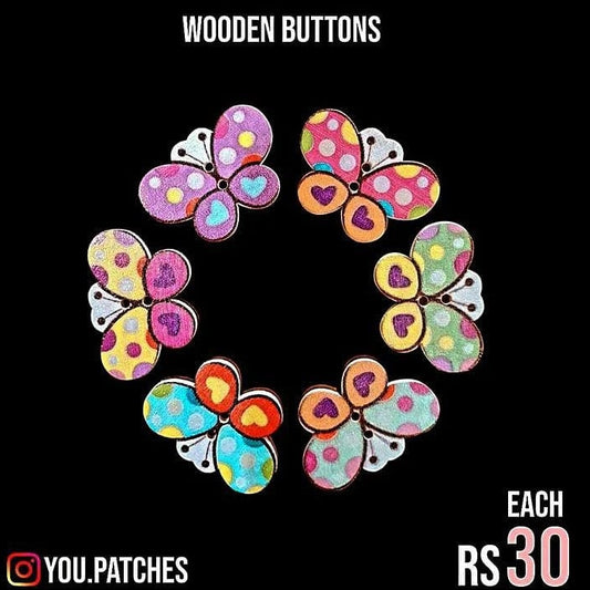 Wooden Butterfly Buttons