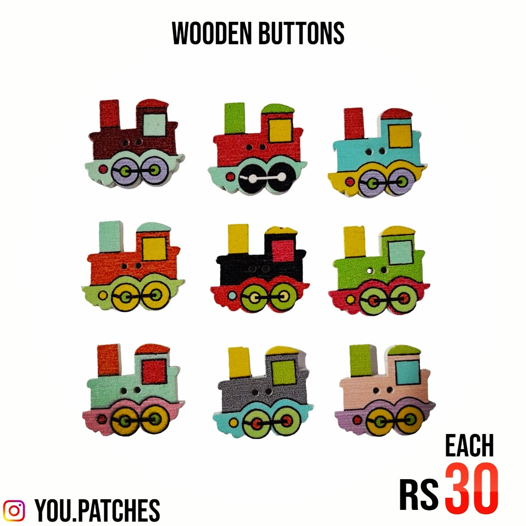 Wooden Train Buttons