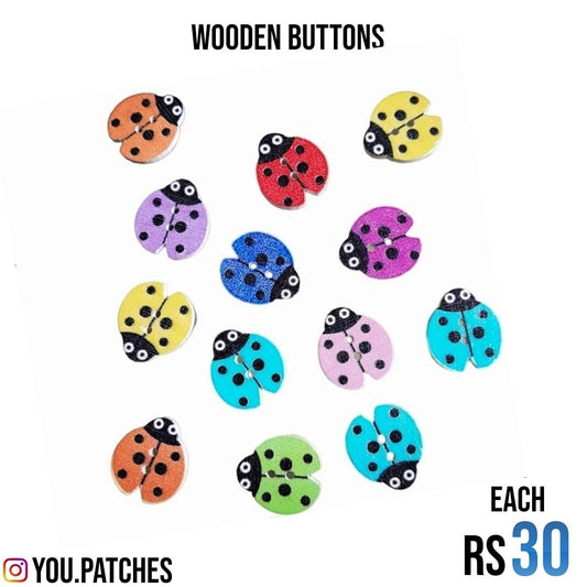 Wooden Ladybug Buttons