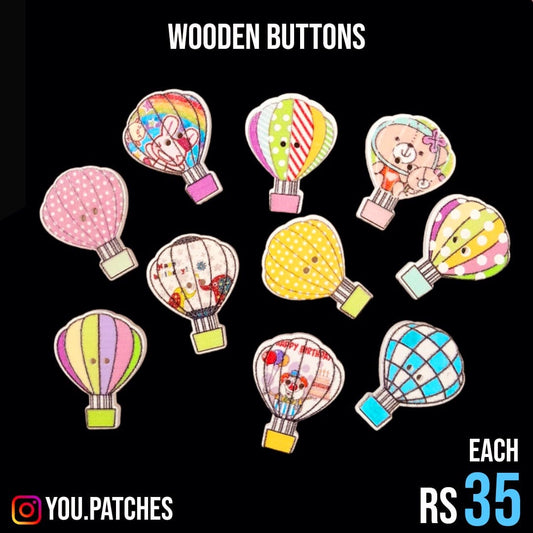 Wooden Parachute Buttons