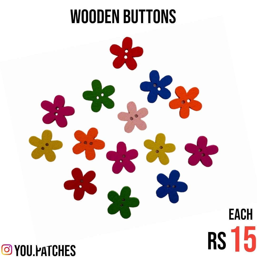 Wooden Multi Flower Buttons