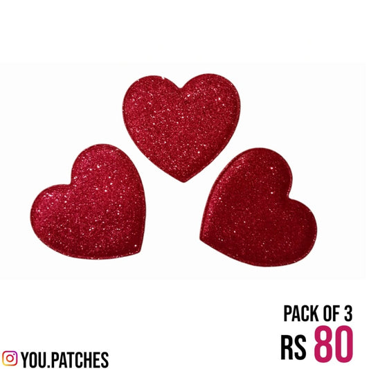 Padded Pink Hearts (Pack of 3)