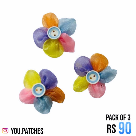 Multi Flowers Patch (Pack of 3)