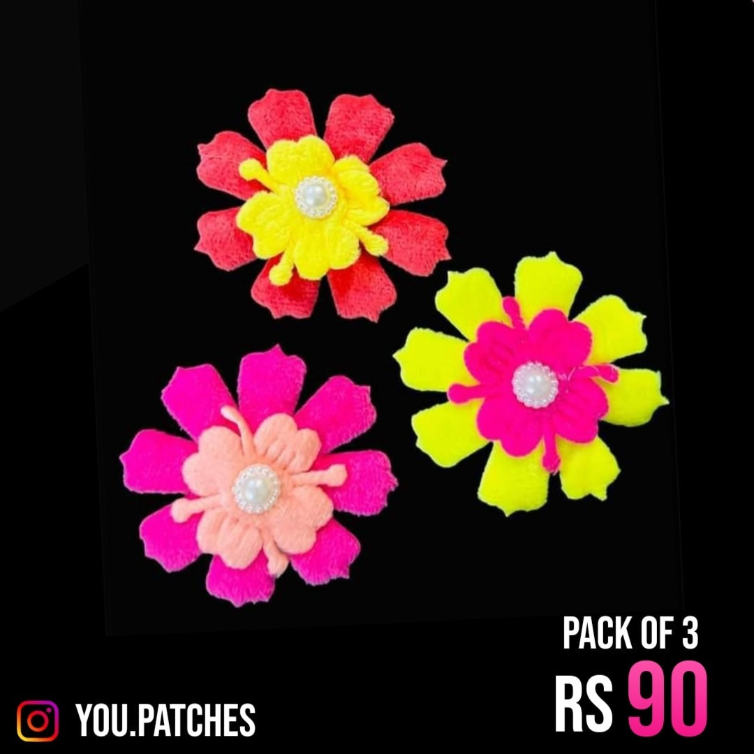 Multi Foamic Flowers Patch (Pack of 3)