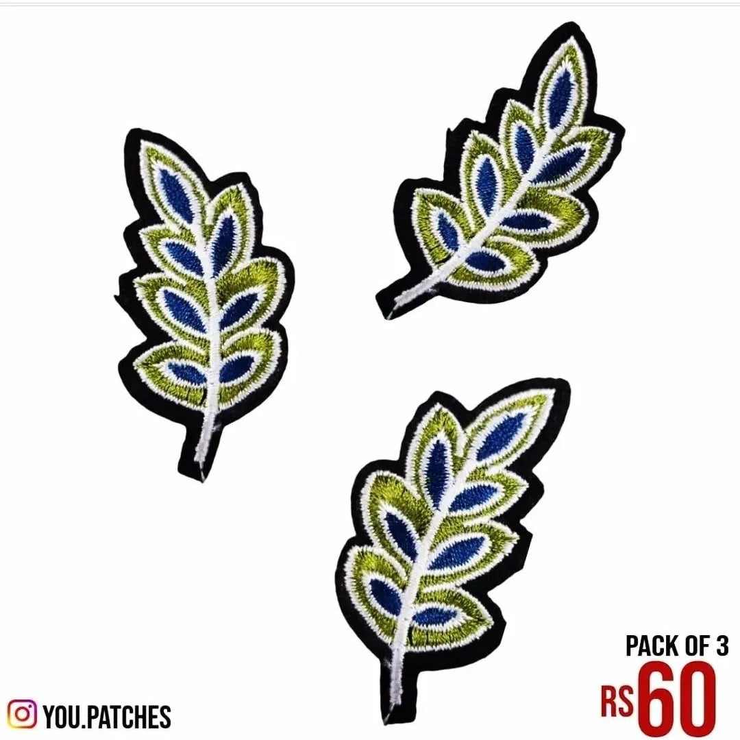 Stick on Embroided Leaves Patch (Pack of 3)