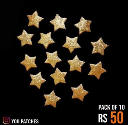 Glittery Golden Stars (Pack of 10)