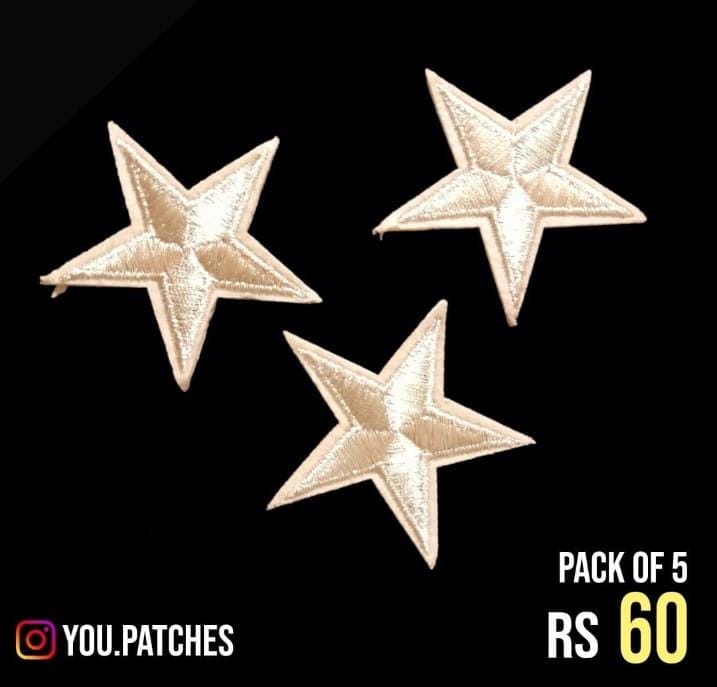 Golden Embroidery Stars (Pack of 5)