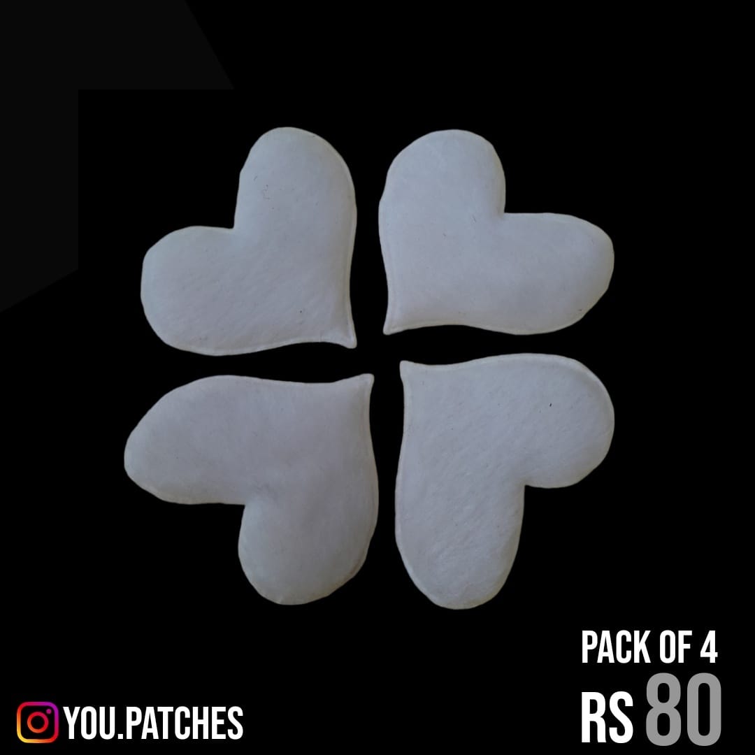 Foamic White Hearts Patch (Pack of 4)